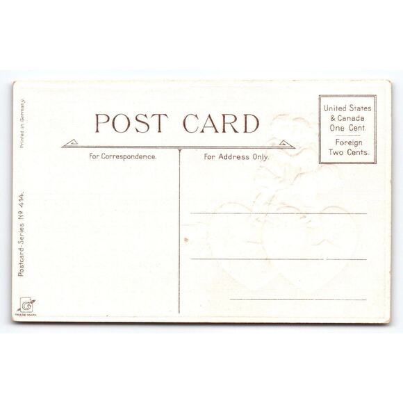 Frances Brundage Valentine Postcard Kids Kissing On Hearts 414 Gabriel Signed - Picture 2 of 2